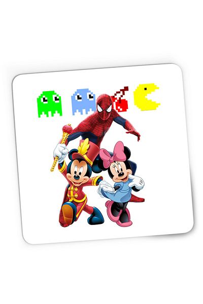 OEM Mousepad Gaming Spiderman Mickey Mouse Daisy Pacman Emotes, 21x19 см