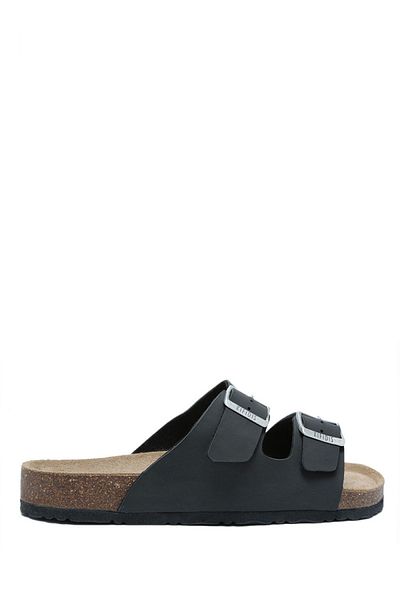 Kifidis Ks0765Se Soft Step Men's Double Banded Cork Slippers 40-46 04 - Matte Black