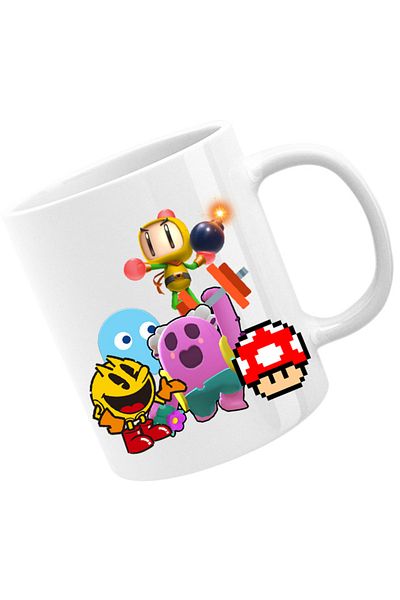OEM Cana Brawl Stars Mario Bomberman Pacman Pink Spike Gameplay, alba, 330 ml
