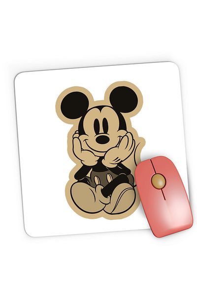 OEM Mousepad Gaming Mickey Mouse Disney Retro Sitting Playful Funny, 21x19 см