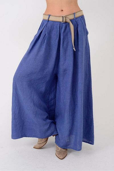 Park Moda 30522 Belt Detail Linen Pants