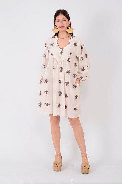 Park Moda AN10716 ΚΟΝΤΟ ΦΟΡΕΜΑ ΜΕ ΚΕΝΤΗΜΕΝΟ ΑΣΤΕΡΙ ΘΑΛΑΣΣΗΣ
