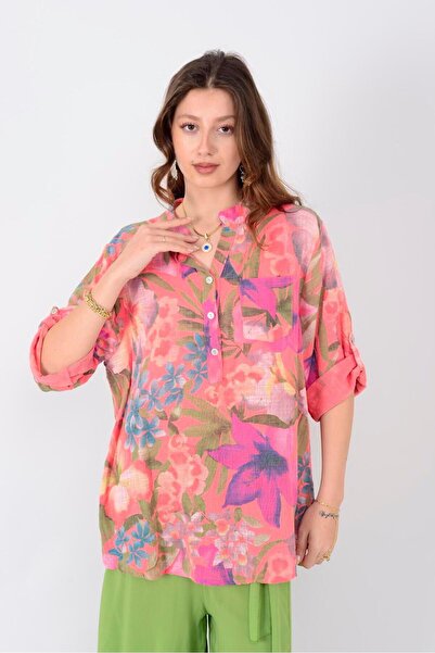 Park Moda 15455F-4 ÇİÇEK DESEN GÖMLEK