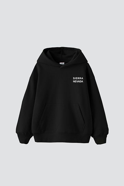 Sekizbiraltı Sierra Nevada Printed Oversize Unisex Μαύρο Hoodie