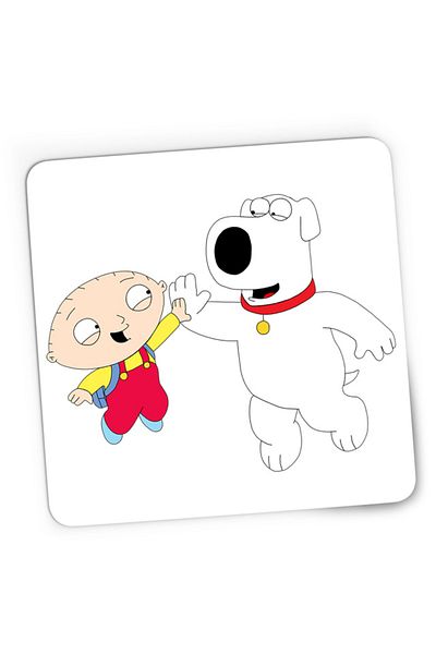 OEM Mousepad Gaming Family Guy Dog Best Friend Hi5 Animation Cartoons, 21x19 см