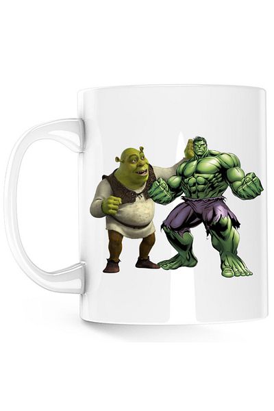 OEM Cana Shrek Hulk Ugly Medieval Big Ears Wonder Curious Marvel, alba, 330 ml