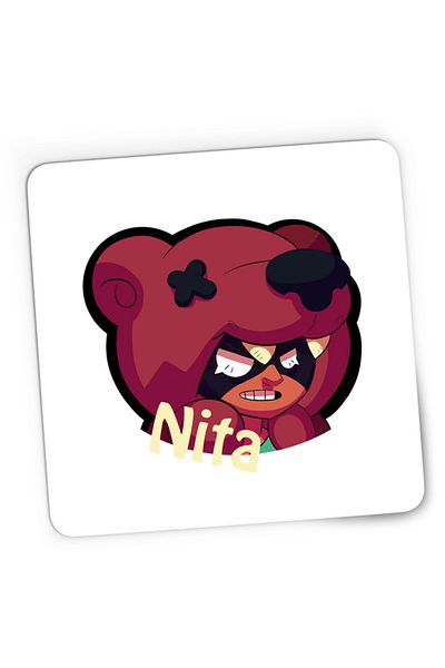 OEM Mousepad Gaming Brawl Stars Nita Fighter Bear Angry Shockwave, 21x19 см