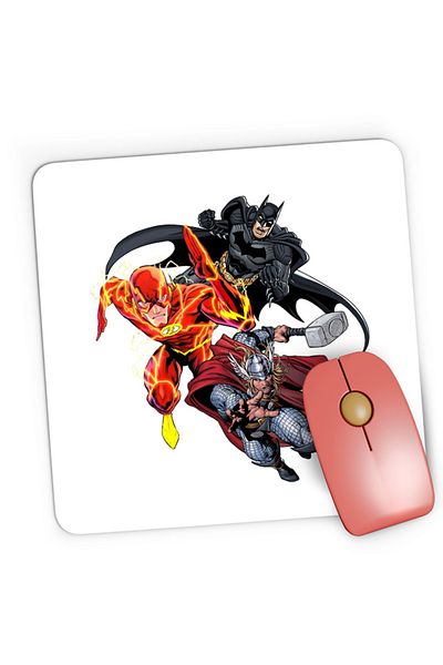 OEM Mousepad Gaming Flash Batman Thor Multiverse Super Powers Fight Toys, 21x19 см