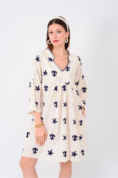 Park Moda AN10716 ΚΟΝΤΟ ΦΟΡΕΜΑ ΜΕ ΚΕΝΤΗΜΕΝΟ ΑΣΤΕΡΙ ΘΑΛΑΣΣΗΣ