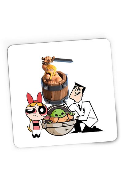 OEM Mousepad Gaming Clash of Clans Powerpuff Girls Blossom Baby Yoda, 21x19 см