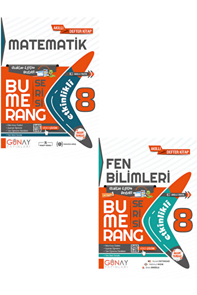 Evrensel İletişim Yayınları 8.Sınıf Günay Bumerang Matematik + Fen Bilimleri ...