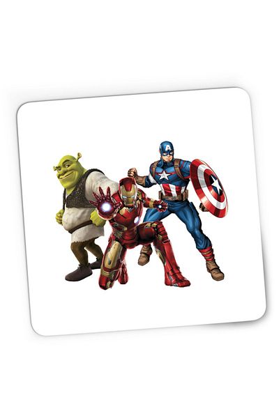 OEM Mousepad Gaming Shrek Captain America Ironman Super Powers Comics, 21x19 см