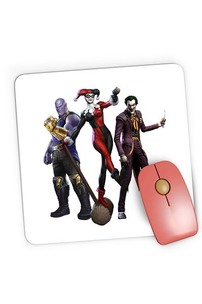 OEM Mousepad Gaming Joker Harley Quinn Woman Thanos Evil Real Life Story, 21x19 см