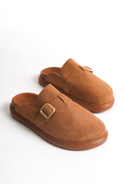 Solo Bag Women's Orthopedic Soft Soled Slippers Closed Front Stainless Buckle Non-Slip Suede Sabo Home Outdoor Slippers