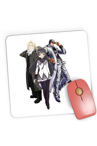 OEM Mousepad Gaming Madoka Magica Akemi Homura FMA Edward Jojo Jotaro, 21x19 cm