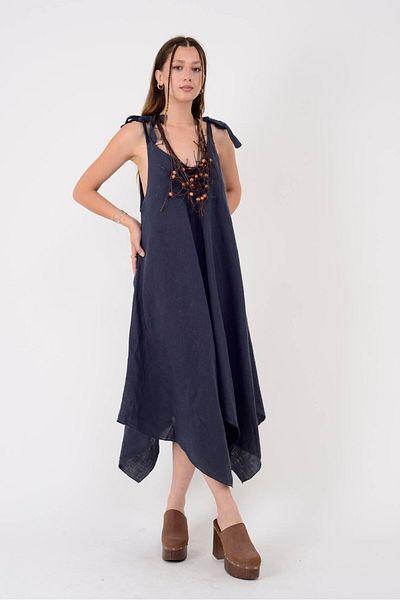 Park Moda 6512 ΜΠΡΟΣΤΙΝΟ ΠΙΣΩ ΑΣΥΜΜΕΤΡΙΚΟ ΛΙΝΟ ΦΟΡΕΜΑ ΜΕ ΖΑΝΤΑ V