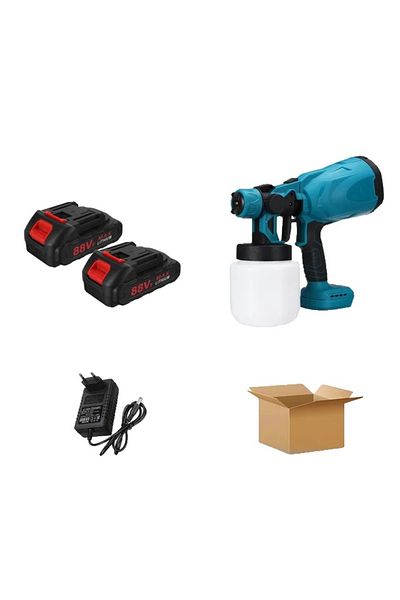 OEM Cordless paint sprayer, 2 batteries, three spray patterns, blue