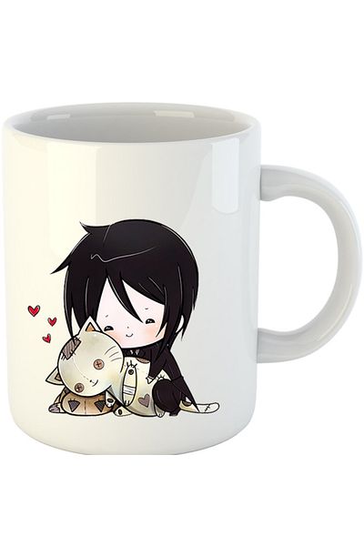 OEM Cana Black Butler Sebastian Demon Love Cats, alba, 330 ml