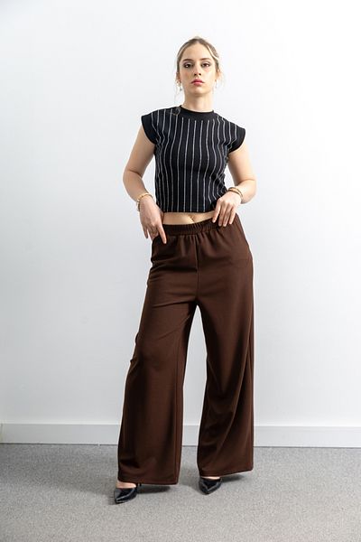 TUĞBA ERGÜL Women's Scuba Crepe Oversize Cut Pants