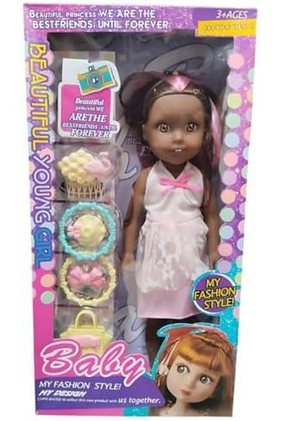 Generic Fashion Princess Doll Set with Accessories, White Dress, Ages 3+, My Fashion Style Collection
