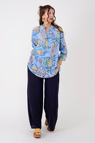 Park Moda 15455F-100 CĂMĂȘĂ CU MODEL DE PEŞTE MOZAIC