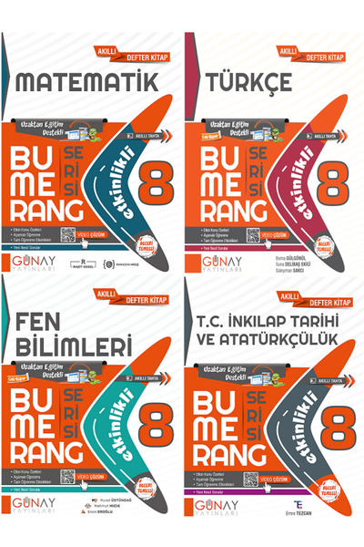 Evrensel İletişim Yayınları 8.Sınıf Günay Bumerang Matematik + Türkçe + Fen +...