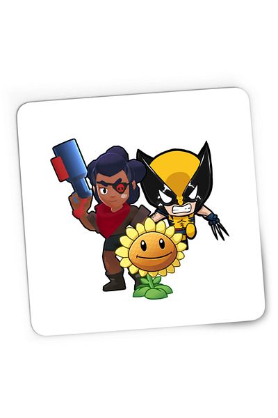 OEM Mousepad Gaming Brawl Stars Shelly Fighter Zombies Green Wolverine, 21x19 см