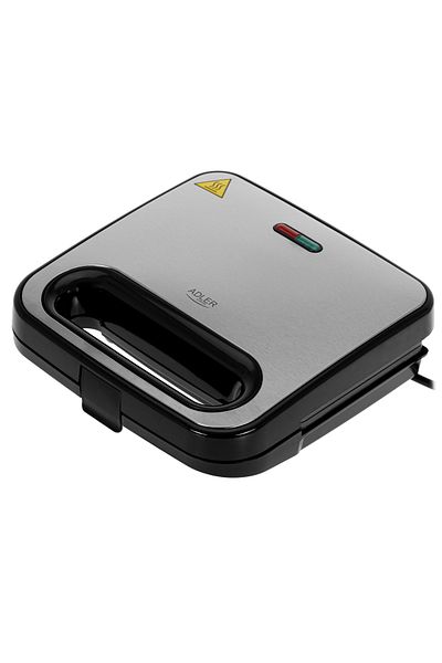 Adler Europe Aparat de gătit sandwich Adler | AD 3076 | 1000 W | Număr de plăci: 1 | Negru/Argintiu