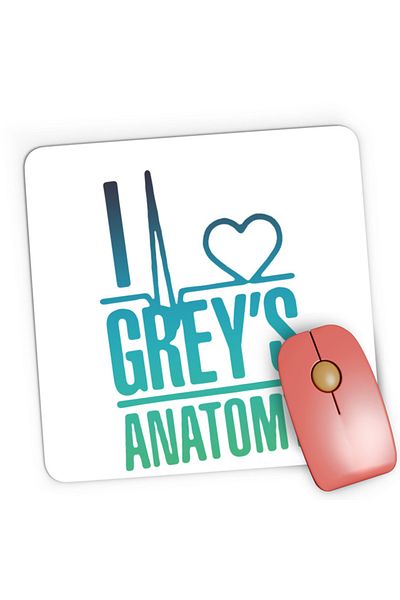 OEM Mousepad Gaming Grey Anatomy Logo Heart Love Medics Gradient, 21x19 см