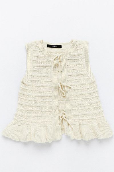 HAKKE Front Tie Knitwear Vest