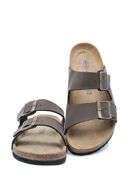 Kifidis Ks0765Se Soft Step Men's Double Banded Cork Slippers 40-46 03 - Brown