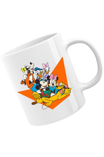 OEM Cana Mickey Mouse Friends Gooffy Minnie Lucy Donald Duck, alba, 330 ml