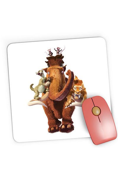 OEM Mousepad Gaming Ice Age Antic Animals Mammoth Tiger Old Era, 21x19 см