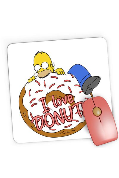 OEM Mousepad Gaming The Simpsons Donut Love Homer Game Maggie, 21x19 см