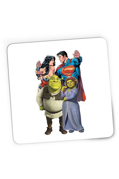 OEM Mousepad Gaming Shrek Princess Fiona Ogre Medieval Superman Wonderwoman, 21x19 см