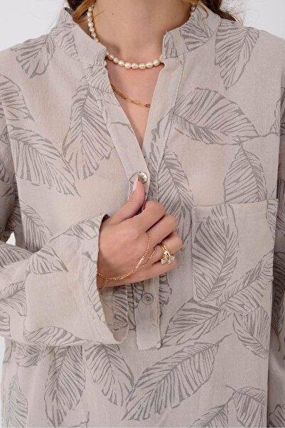 Park Moda 83931 CĂMĂȘĂ CU MODEL DE FOI DE LAMA