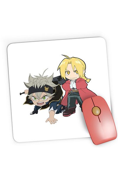 OEM Mousepad Gaming Black Clover Asta Edward Elric Fantasy Alchemy Super Powers, 21x19 см