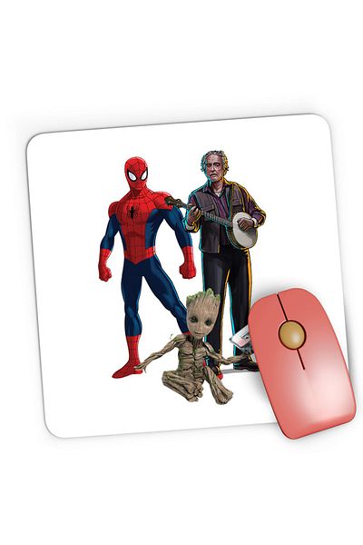 OEM Mousepad Gaming Spiderman Music Star Trek Baby Groot, 21x19 см
