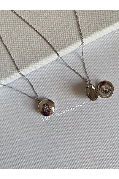 COLLECTİON Kapaklı çift taraflı bir tarafı yıldız bir tarafı Ayyıldız kolye