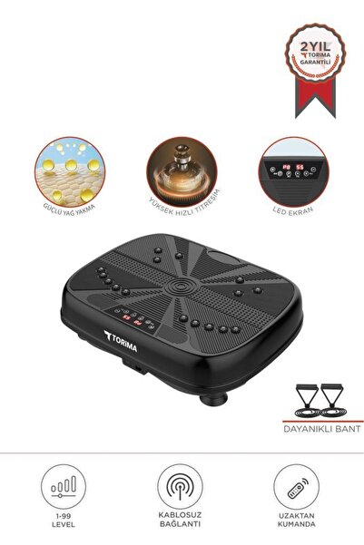 Torima Egzersiz Aleti Kumandalı Yüksek Titreşimli Programlı Kondisyon Aleti VEP1000 Siyah