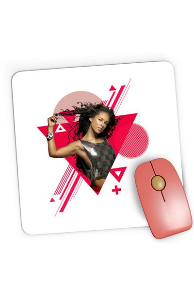 OEM Mousepad Gaming Alicia Keys Music Abstract EDM Concert Lyrics, 21x19 см