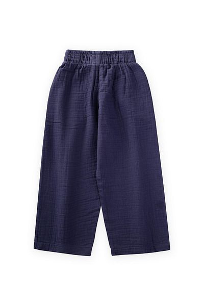 Cigit Organic Muslin Trousers 2-10 Years Navy Blue