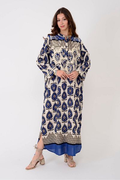 Park Moda An10708 Marine Embroidery Detailed Dress