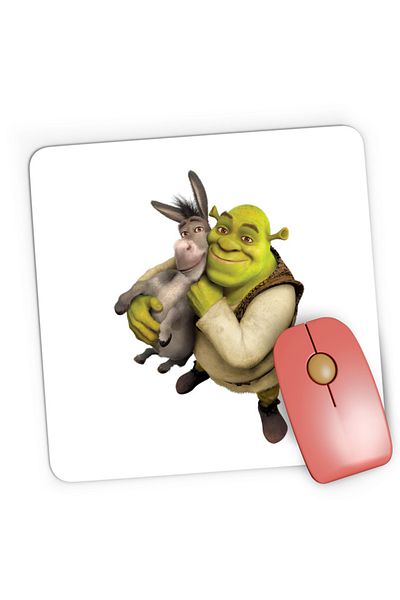 OEM Mousepad Gaming Shrek Donkey Love Animals Medieval Setup Adventure, 21x19 см