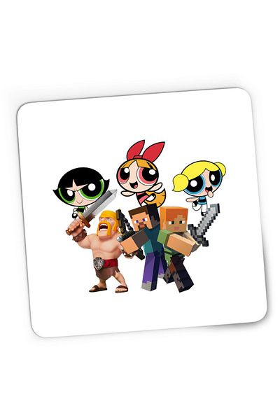 OEM Mousepad Gaming Minecraft Powerpuff Girls Clash Royale Super Powers, 21x19 см