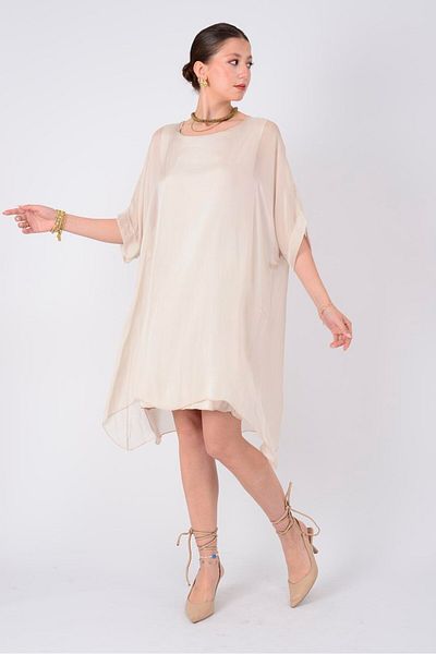 Park Moda 6129 Silk Dress with Tie at the Back