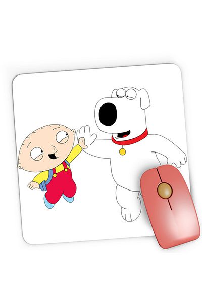 OEM Mousepad Gaming Family Guy Dog Best Friend Hi5 Animation Cartoons, 21x19 см