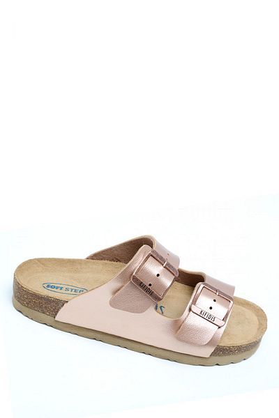 Kifidis Ks10260Sj Kifidis-Kids Soft Step Children's Double Banded Cork Slippers 30-35 44 - Rose Gold