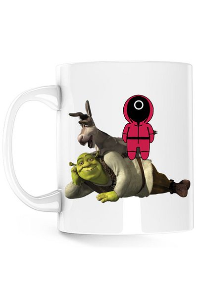 OEM Cana Shrek Squid Game Donkey Manipulate Scared Funny, alba, 330 ml