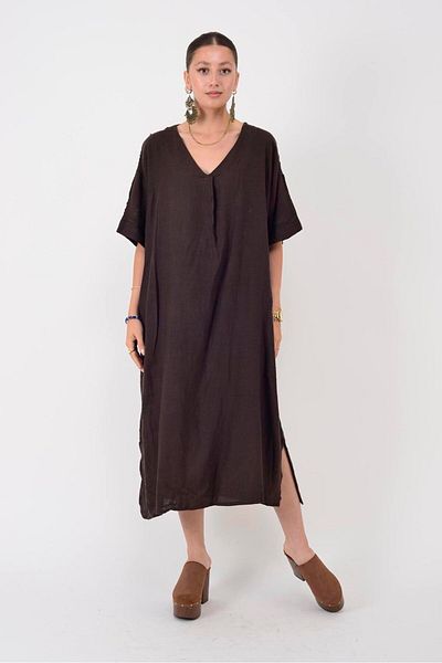 Park Moda 11227 LOVA ΦΟΡΕΜΑ ΛΙΝΟ ΜΕ ΛΟΥΡΙ ΠΙΣΩ ΣΤΡΟΓΓΥΛΟ ΛΟΥΡΙ ΜΕ ΛΕΠΤΟΜΕΡΗ ΣΧΕΔΙΟ